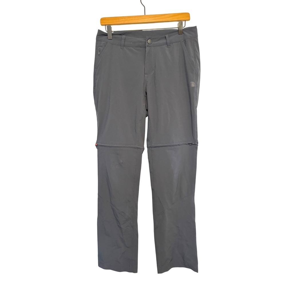 The North Face Womens Convertible Hiking Pants Grey Zip Off Shorts Size 4